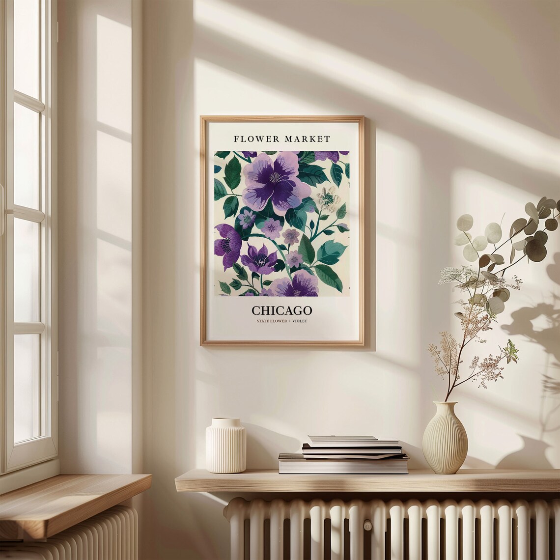 Chicago Wild Flower Market Art Print, Botanical Pastel Artwork - Image 3