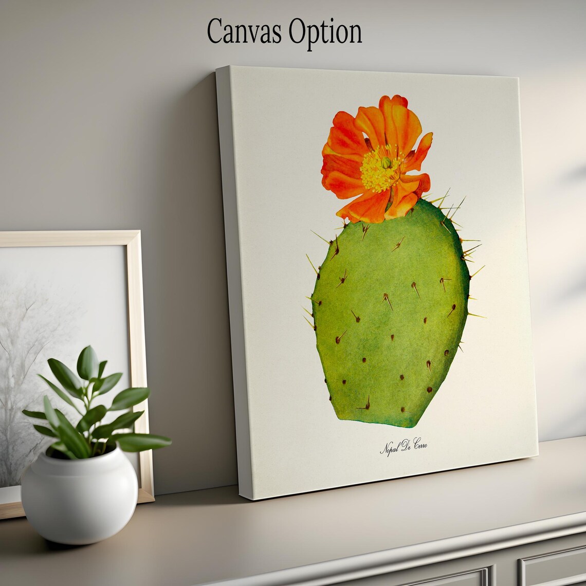 Nopal De Cerro Botanical Cactus Wall Art Print - Image 2