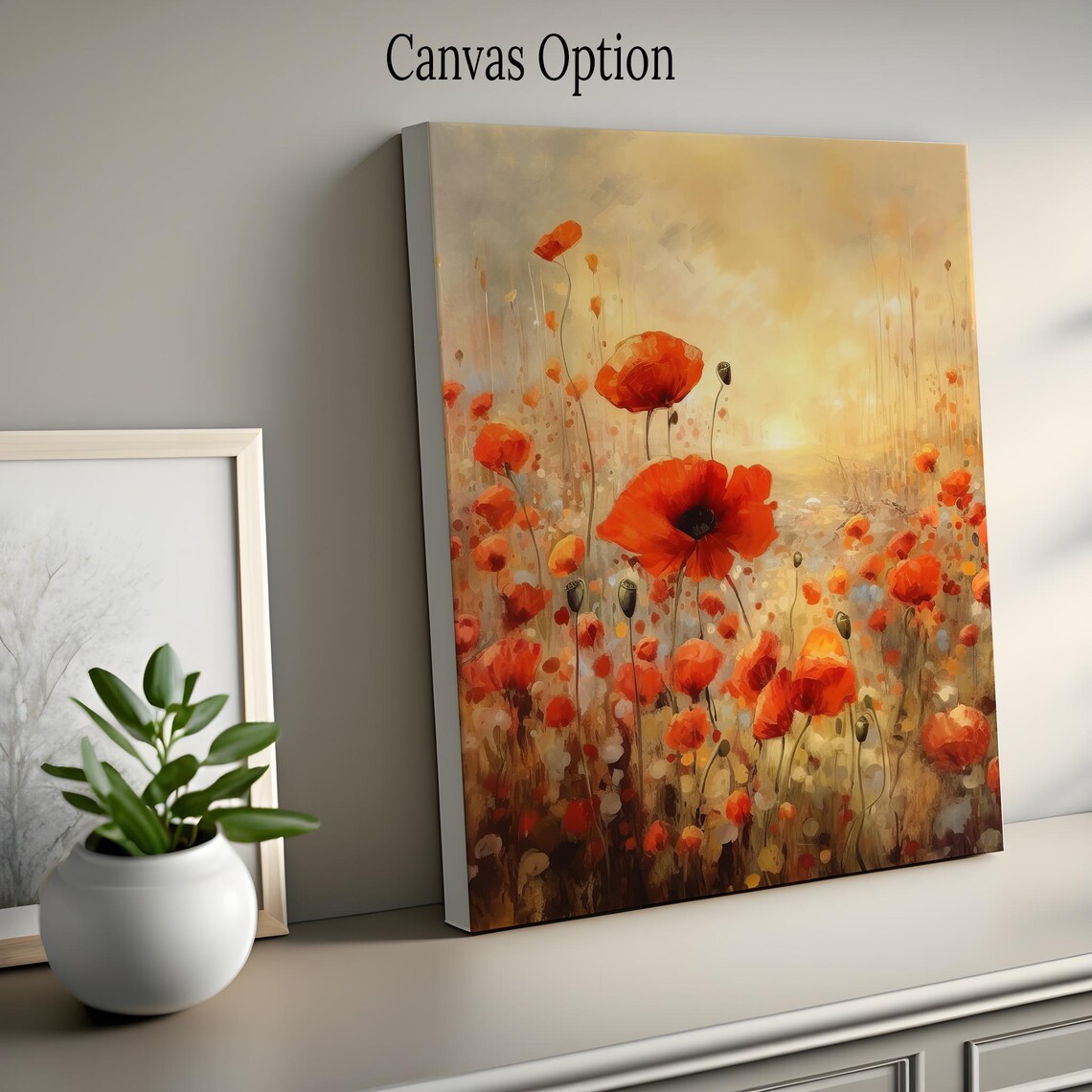 Orange Poppy Watercolor Flower Botanical Art Print - Image 2
