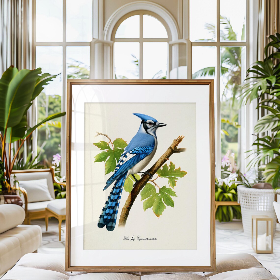 Blue Jay Bird Art Print, Garden Birdwatcher Gift - Image 3