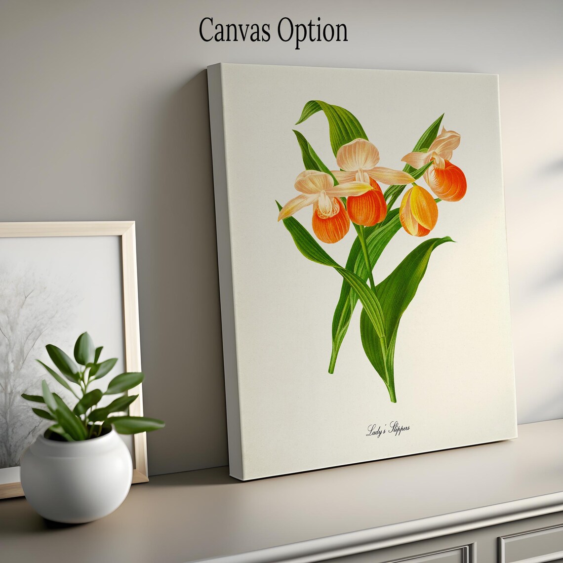 Lady's Slippers Botanical Flower Floral Art Print - Image 2