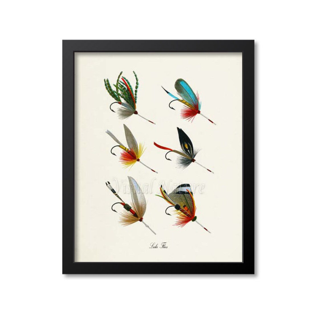 Lake Flies Fly Fishing Art Print, Lake Wall Decor