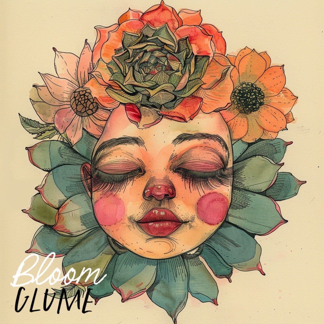 Shasta Succulent Bloomies, Alice In Wonderland Art Print - Image 2