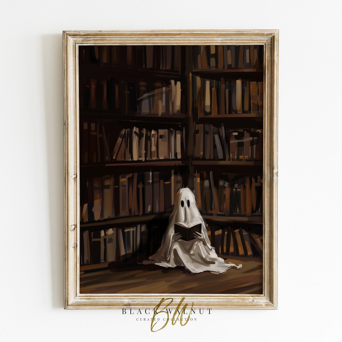 Ghost Print Vintage Library Ghost Art Print