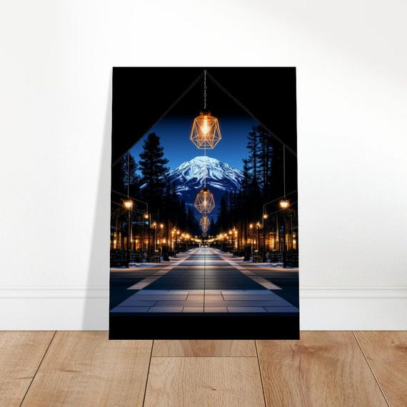 Winter Retreat Canvas Art Mountain Lanterns Wall Decor The Contemporary Collection