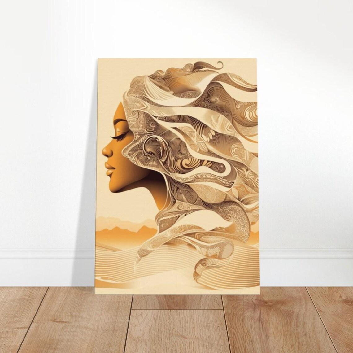 Golden Flow Woman Canvas Art Elegant Abstract Wall Decor The Contemporary Collection