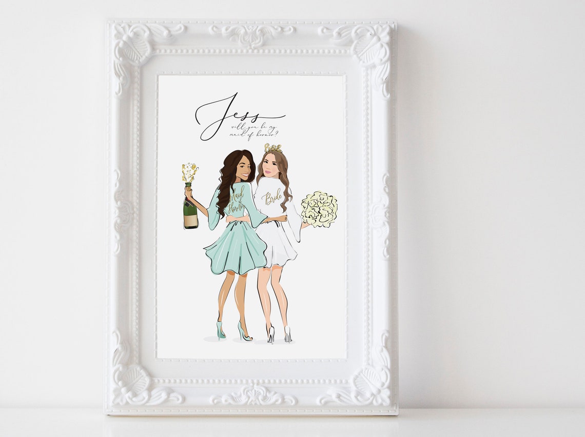 Jess Will You Be My Maid of Honor Bridesmaid Proposal Wall Art