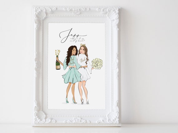 Jess Will You Be My Maid of Honor Bridesmaid Proposal Wall Art