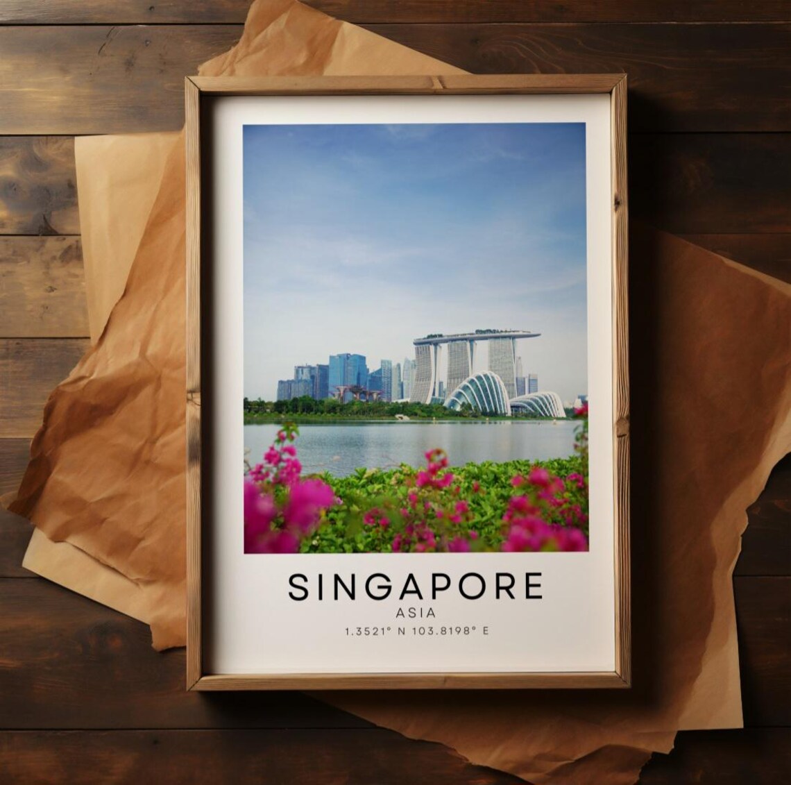 Singapore City Colourful Asia Travel Poster