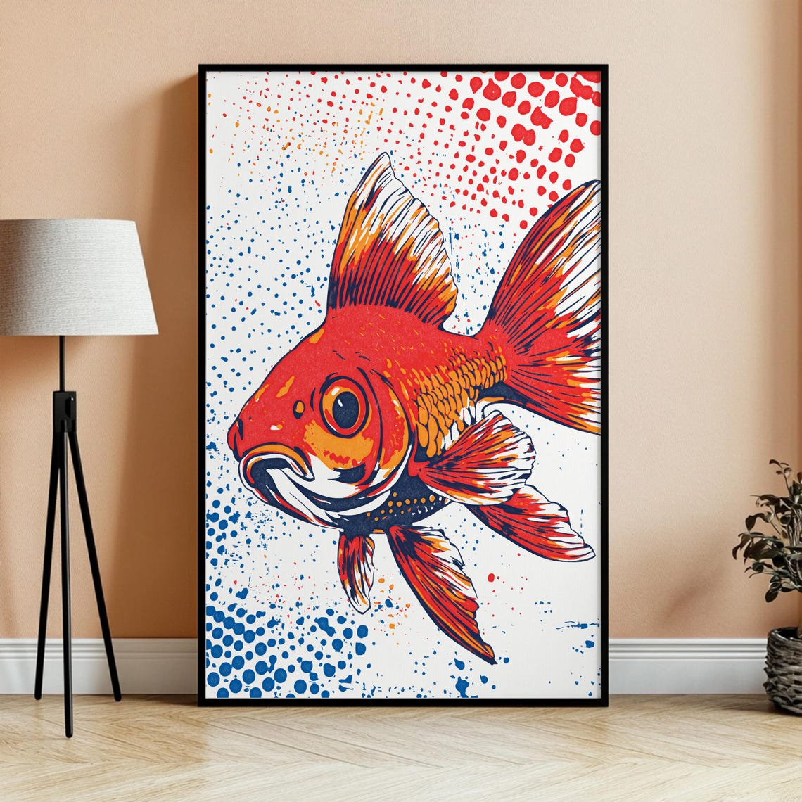 Goldfish Pop Art Print Bold Vibrant Fish Wall Art Japanese Inspired Retro Poster Modern Home Decor - Image 4