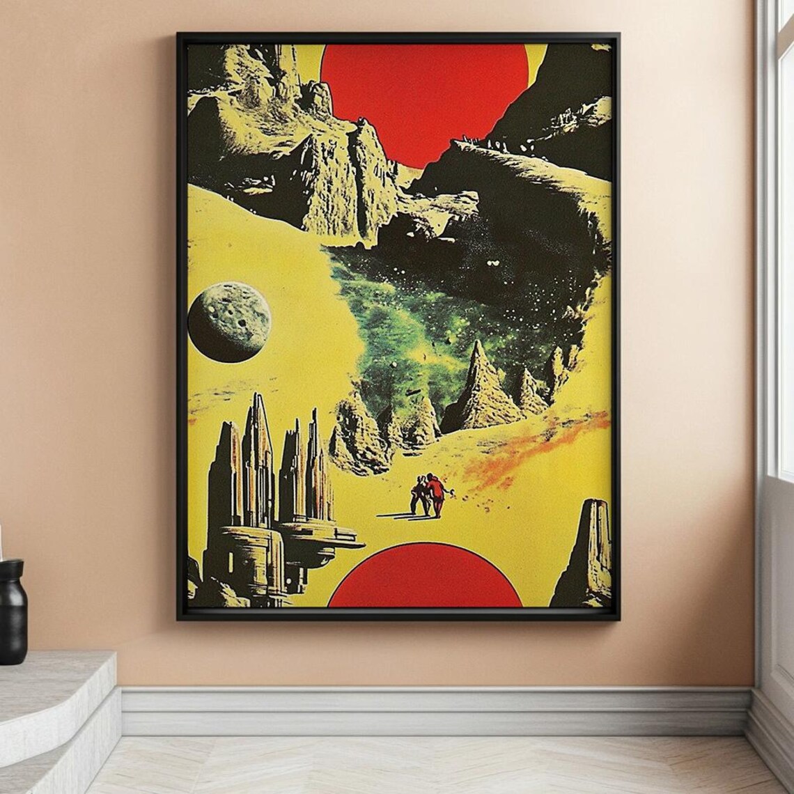 Retro Sci Fi Planet Astronaut Vintage Space Poster for Boys Room Decor - Image 5