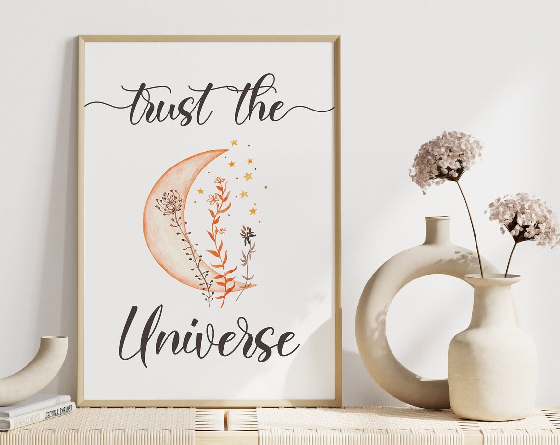 Trust The Universe Boho Celestial Poster