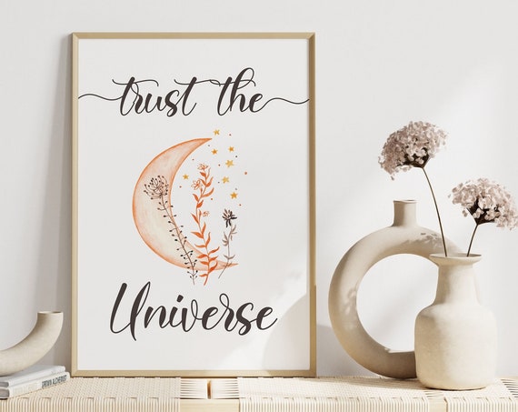Trust The Universe Boho Celestial Poster