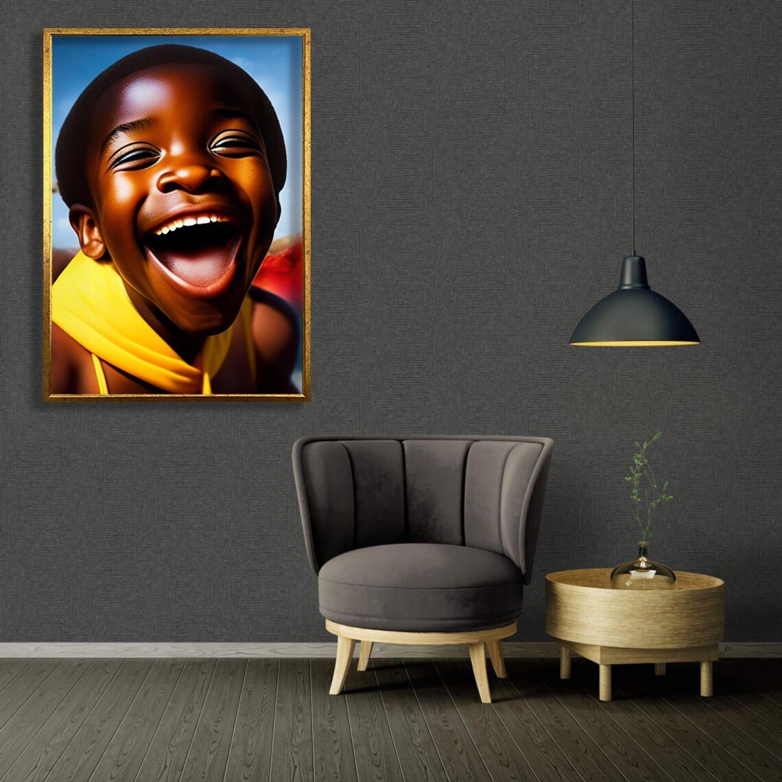 Laughing African Boy Print Wall Decor African Design Indigenous Modern Art Wall Decor Print - Image 4