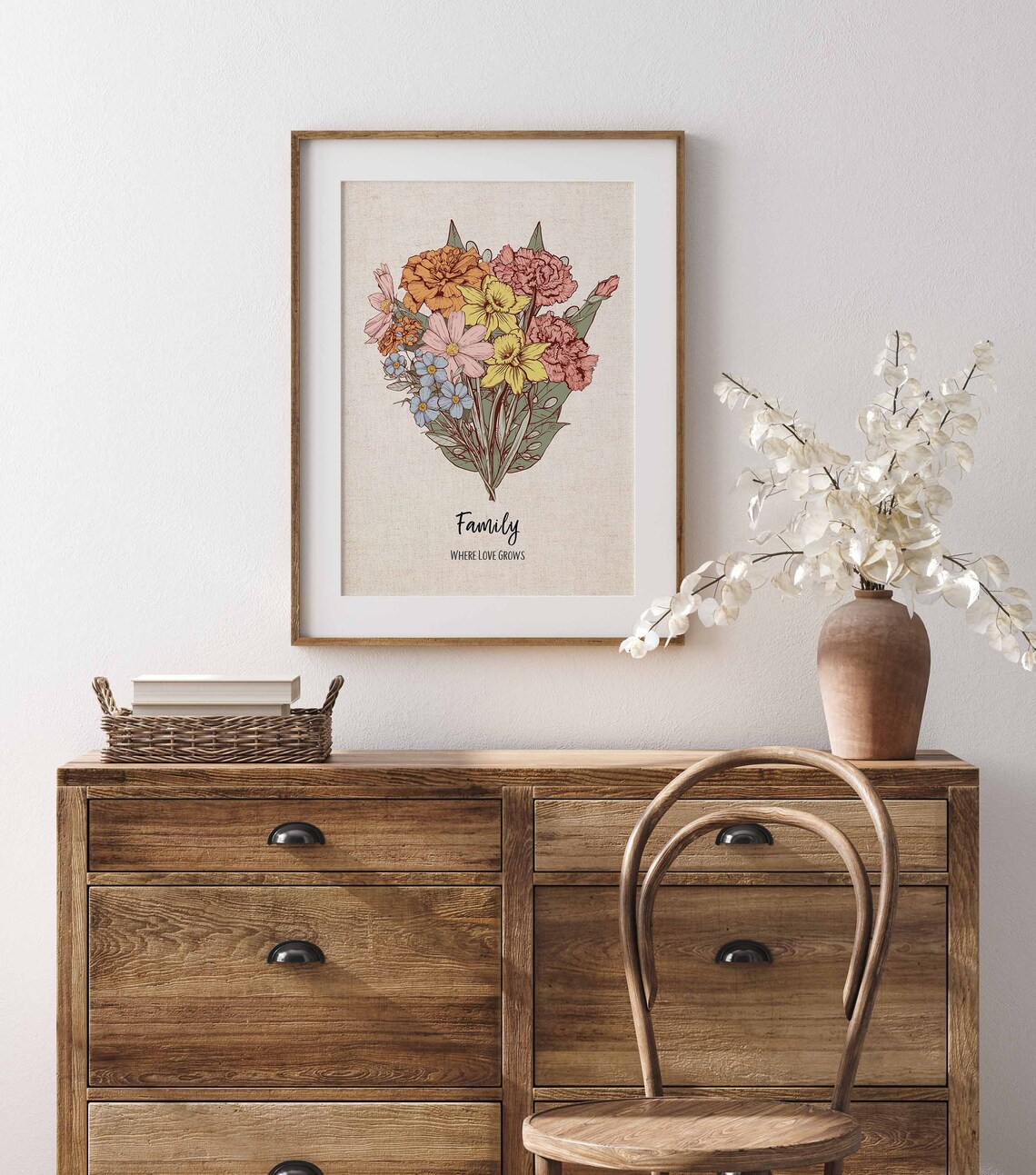 Personalized Birth Flower Family Bouquet Art Print - Image 2