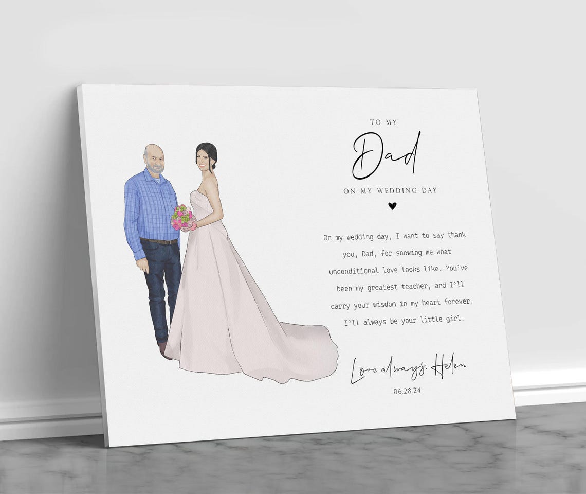 To My Dad on My Wedding Day Personalized Keepsake Portrait Poster