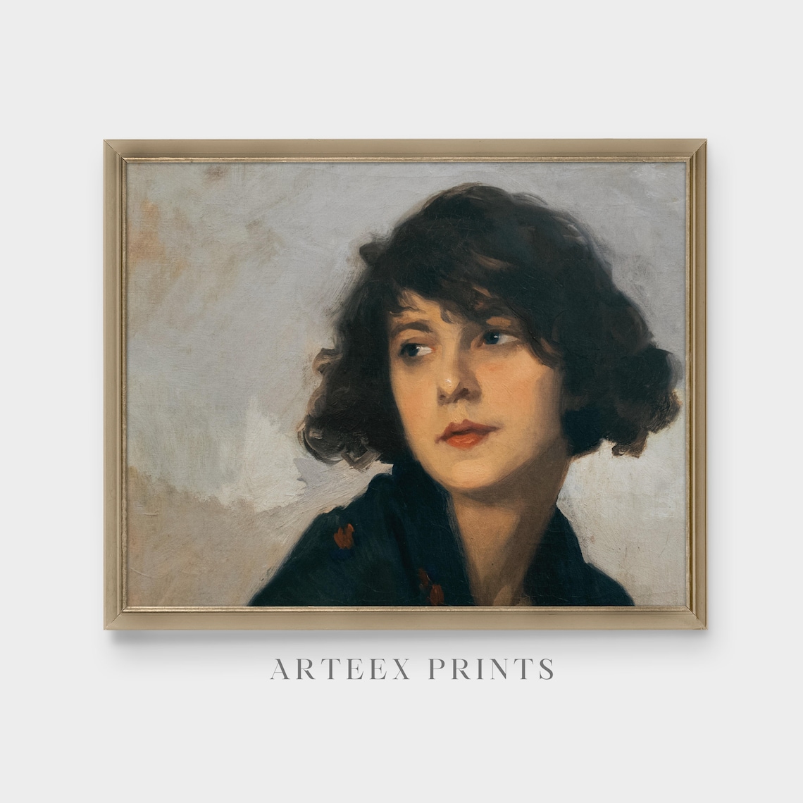 Victorian Woman Portrait, Vintage Oil Painting Print - Image 5