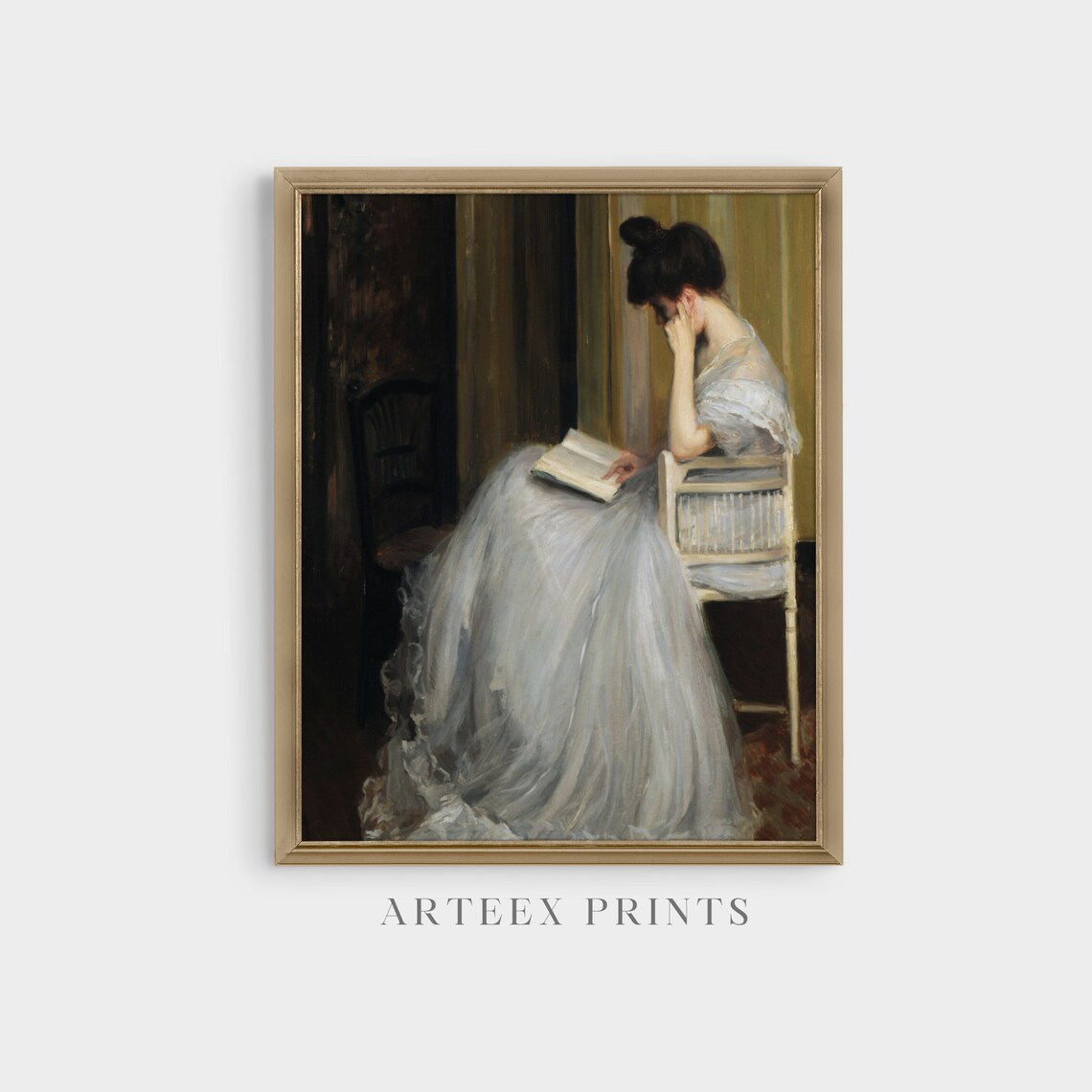 Woman Reading Book, Vintage Victorian Portrait Art Print - Image 4