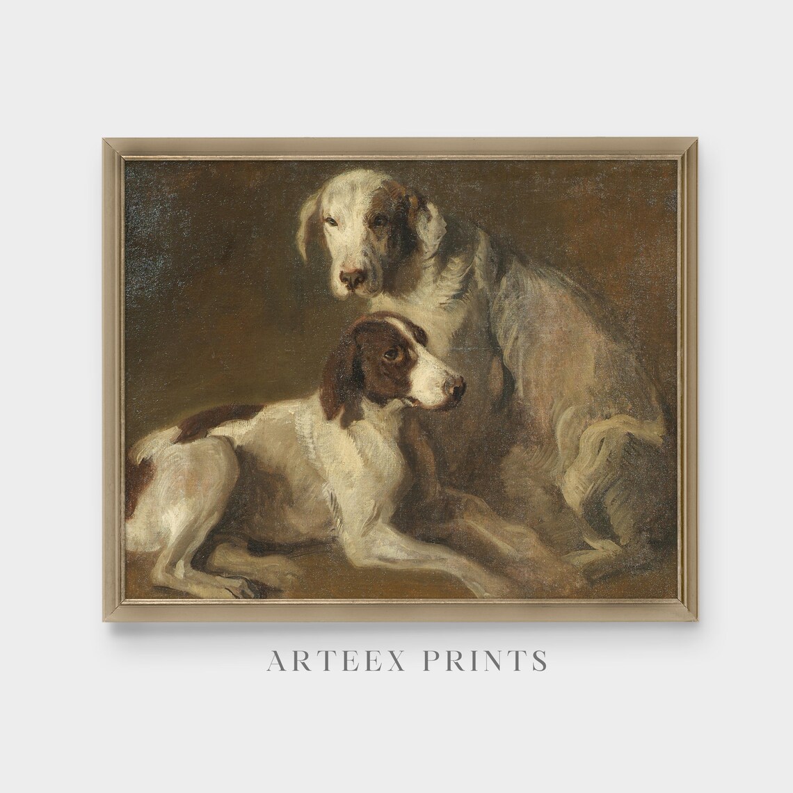 Faithful Spaniel Companions Resting Antique Dog Portrait Poster - Image 5