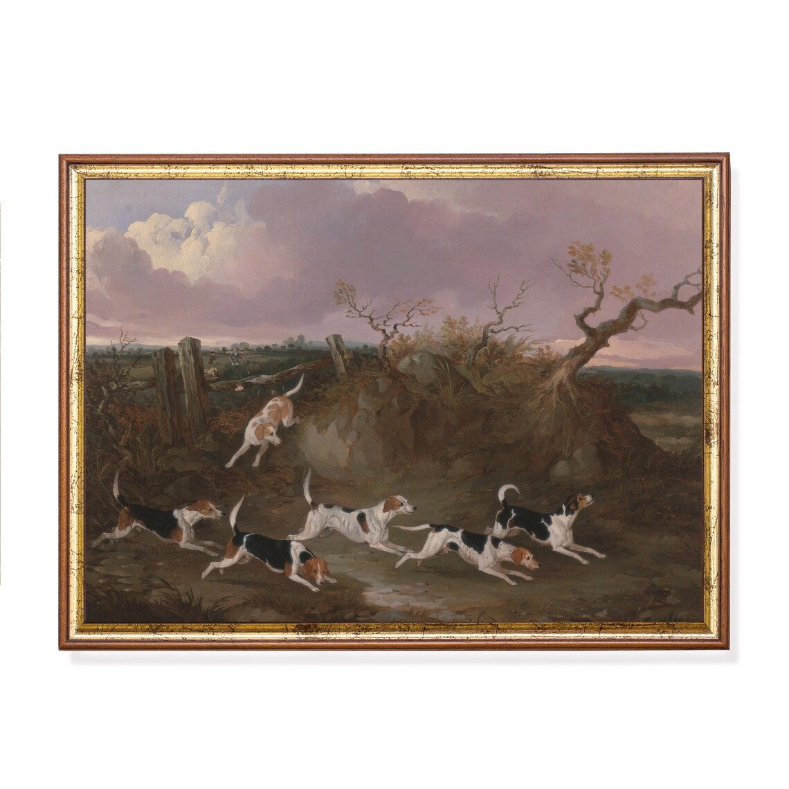 Vintage Dog Painting Antique Farmhouse Art Print