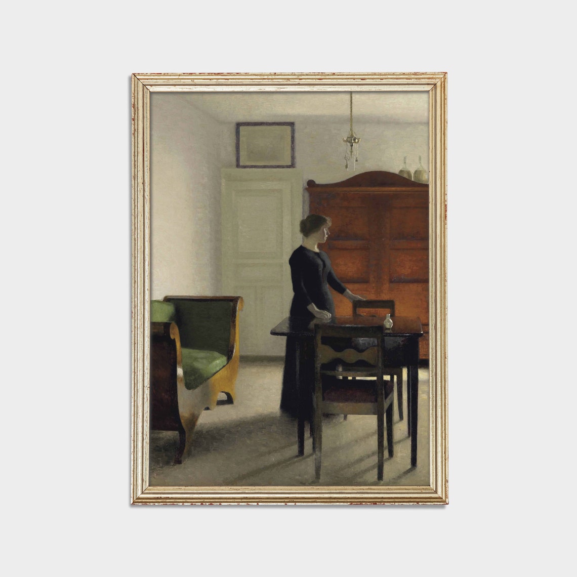 Woman In Black Reading In The Quiet Scandinavian Interior Poster - Image 2