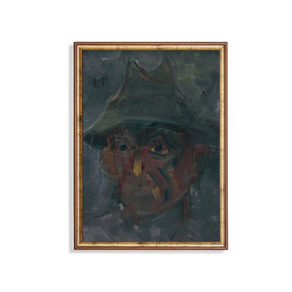 Printed And Shipped Vintage Gentleman Portrait Antique Man Art Physical Art Prints Oil Painting Print Moody Rustic Abstract Art