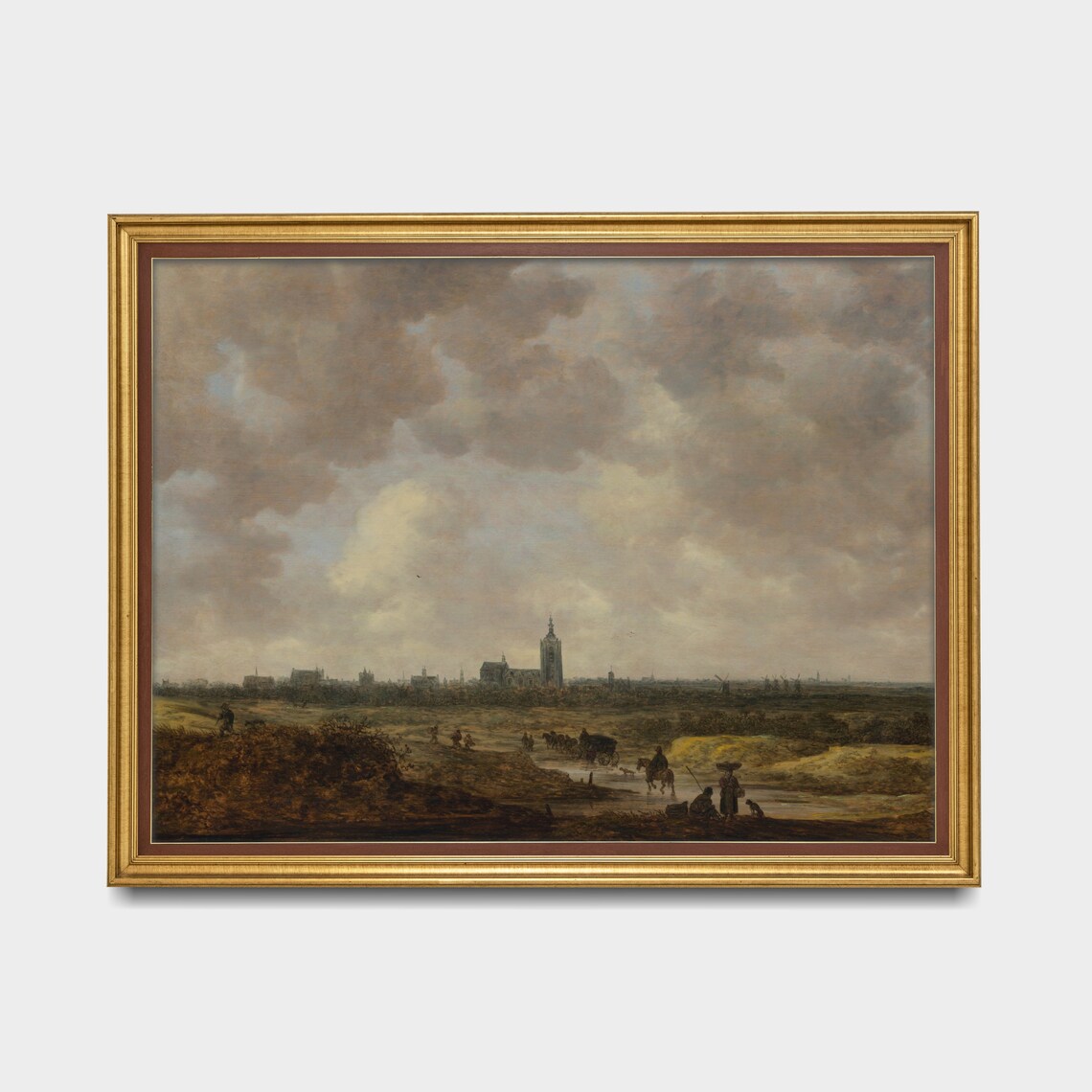 Dutch Town Panorama Travelers Vintage Landscape Painting Poster - Image 5