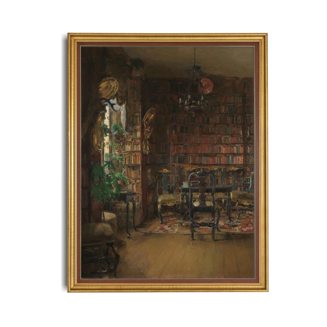 Printed And Shipped Vintage Still Life Painting Library Interior Antique Art Print Moody Rustic Wall Decor Physical Prints - Image 4