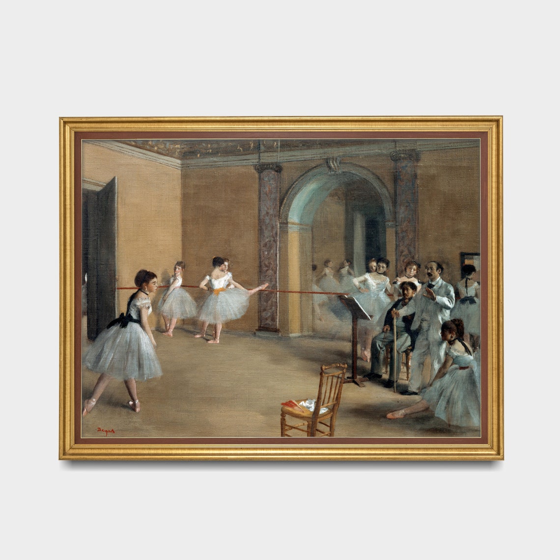 Vintage Ballet Painting Dance Rehearsal Print French Painting Moody Rustic Art Girls Portrait Art - Image 3