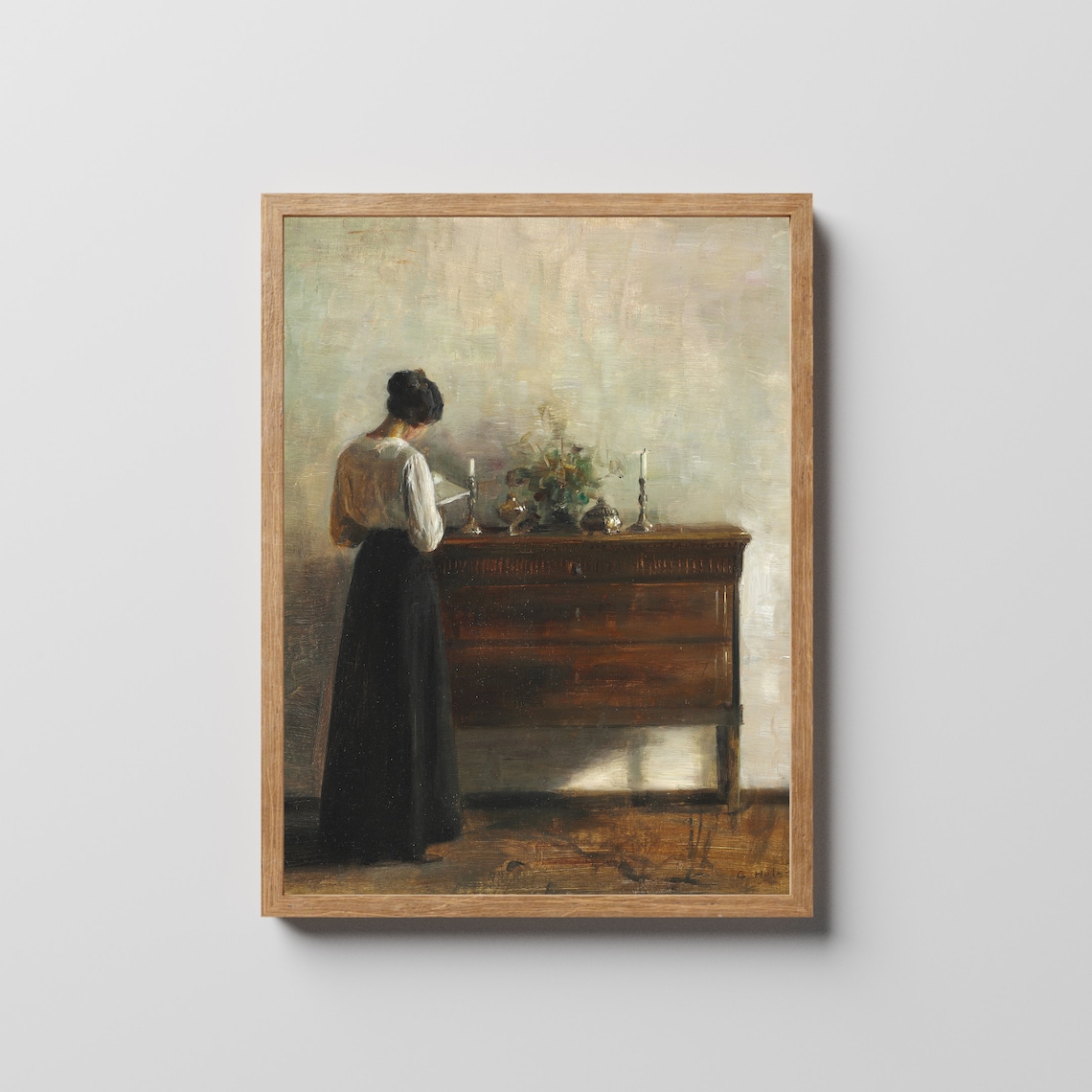 Vintage Danish Interior Woman Reading Art Print - Image 2