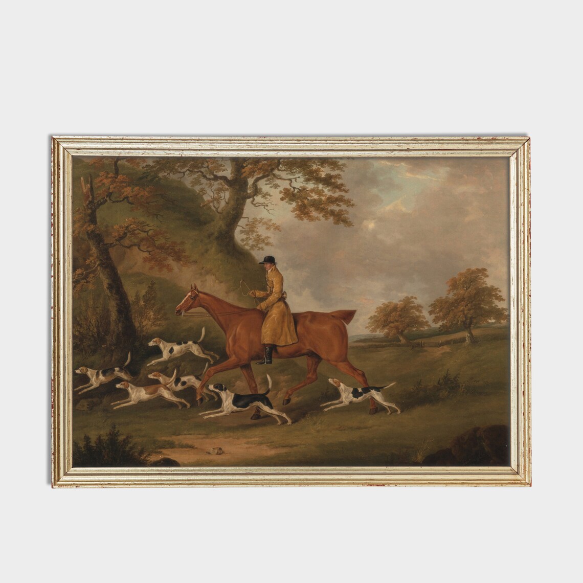 Vintage Horse and Hound Art Print, Rustic Equestrian - Image 2