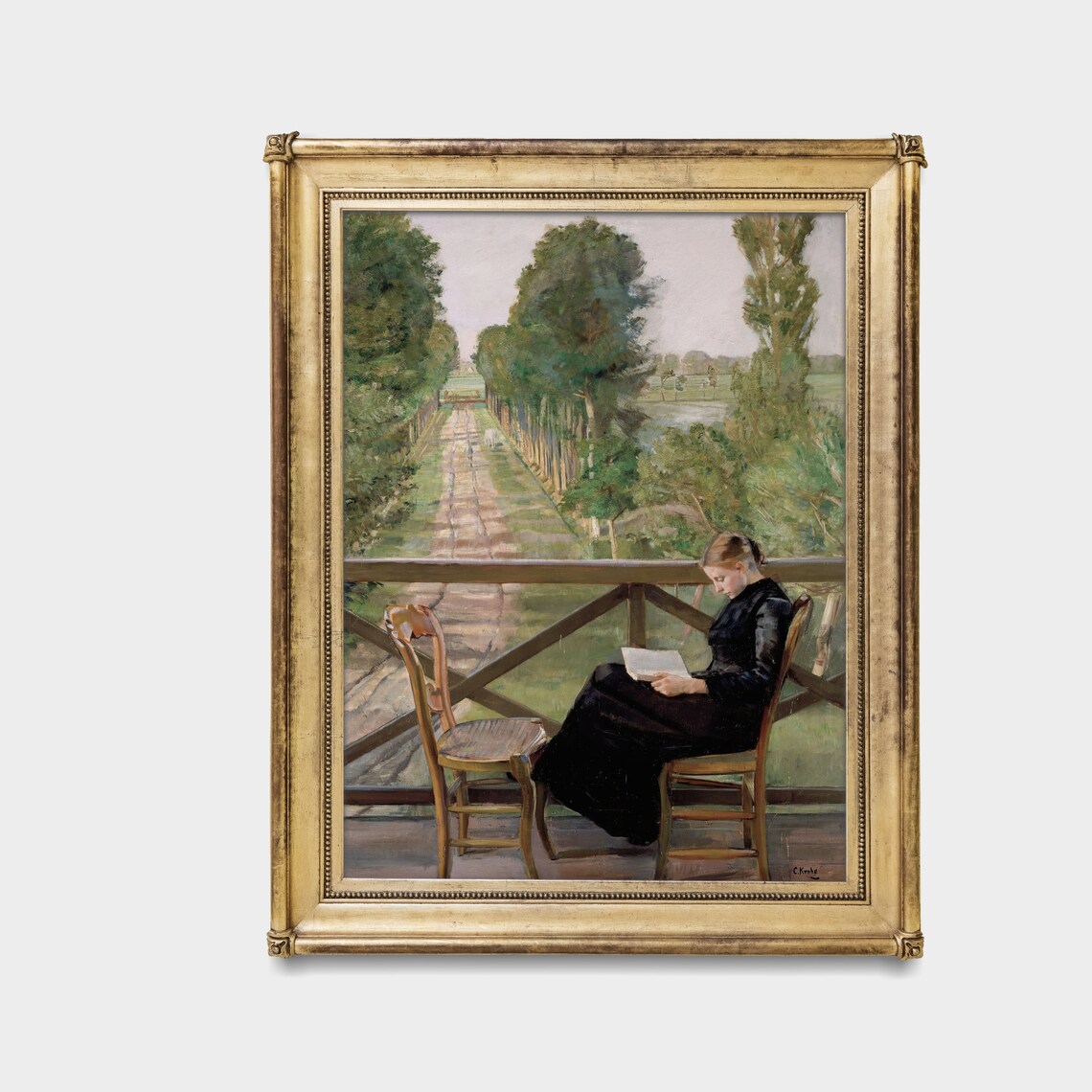 Woman Reading Book Vintage Victorian Portrait Art Print - Image 3