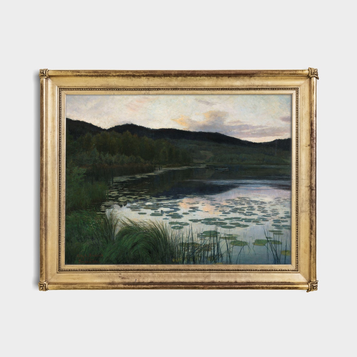 Twilight Lily Pond Reflections on a Mountain Lake at Dusk Poster - Image 4