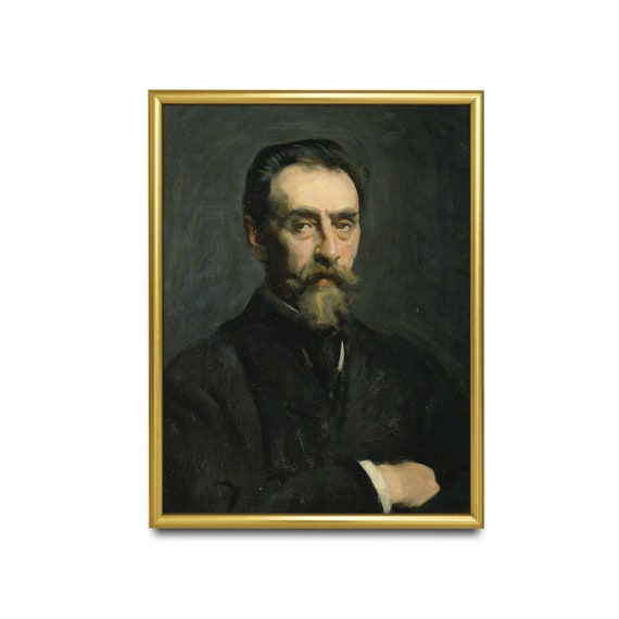 Printed And Shipped Vintage Gentleman Portrait Antique Portrait Painting Moody Rustic Print 19th Century Fine Art Physical Prints