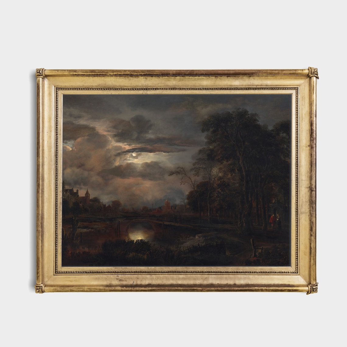 Vintage Moonlit Landscape, Dark Academia Art Print - Image 2