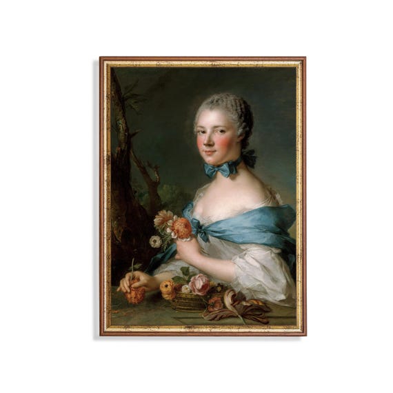 Printed And Shipped Vintage Portrait Painting Antique Woman Portrait Rustic Moody Print 19th Century Fine Art Physical Prints