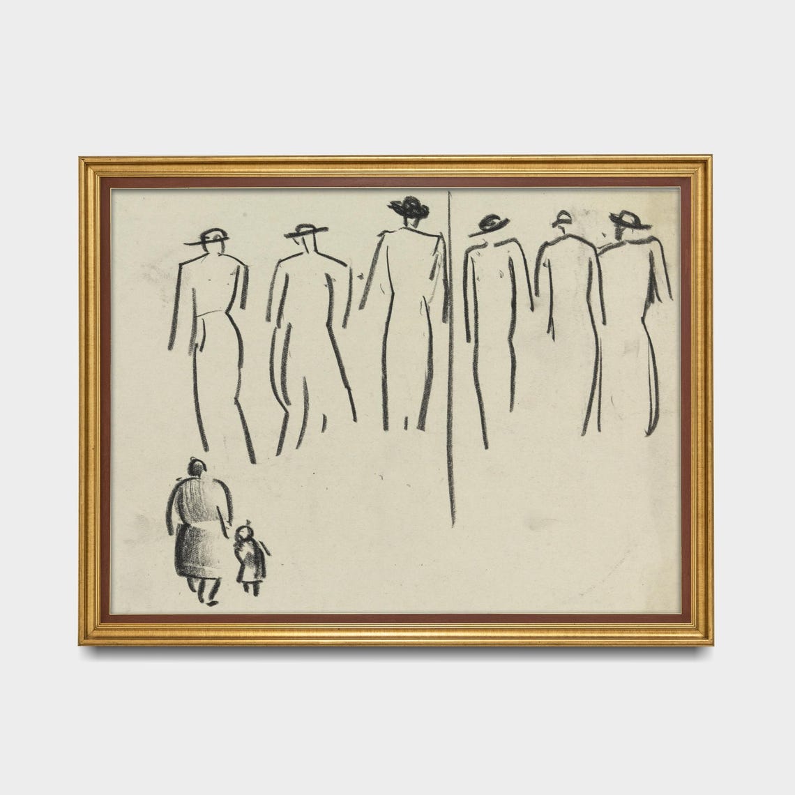 Minimalist Charcoal Figure Study Abstract Drawing Wall Poster - Image 5