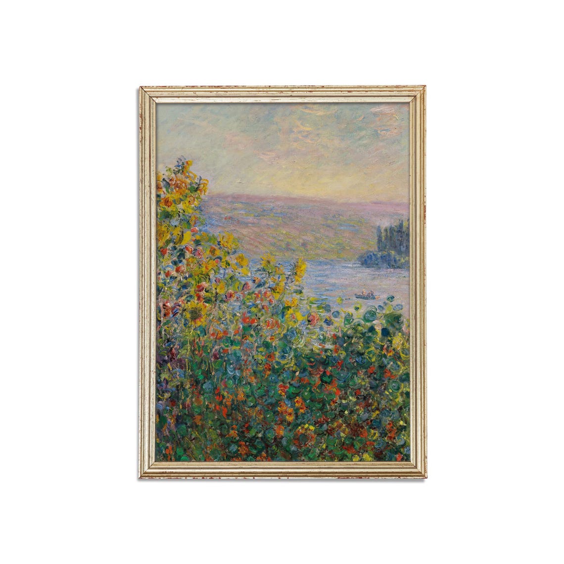 Impressionist Wildflower Garden Overlooking a Sunlit River Poster - Image 3