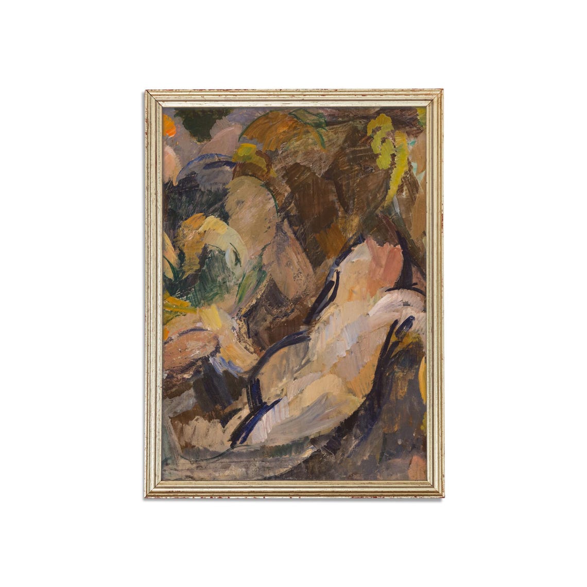Muted Earthy Abstract Painting Vintage Modern Art Wall Poster - Image 3