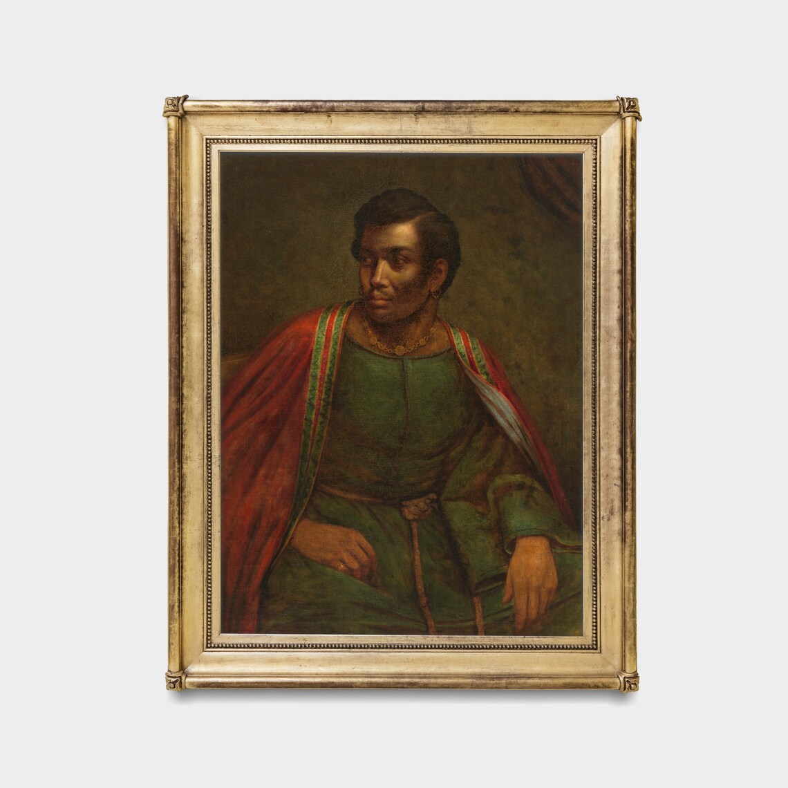 Black Gentleman In Red Cloak And Green Tunic Classical Portrait Poster - Image 4