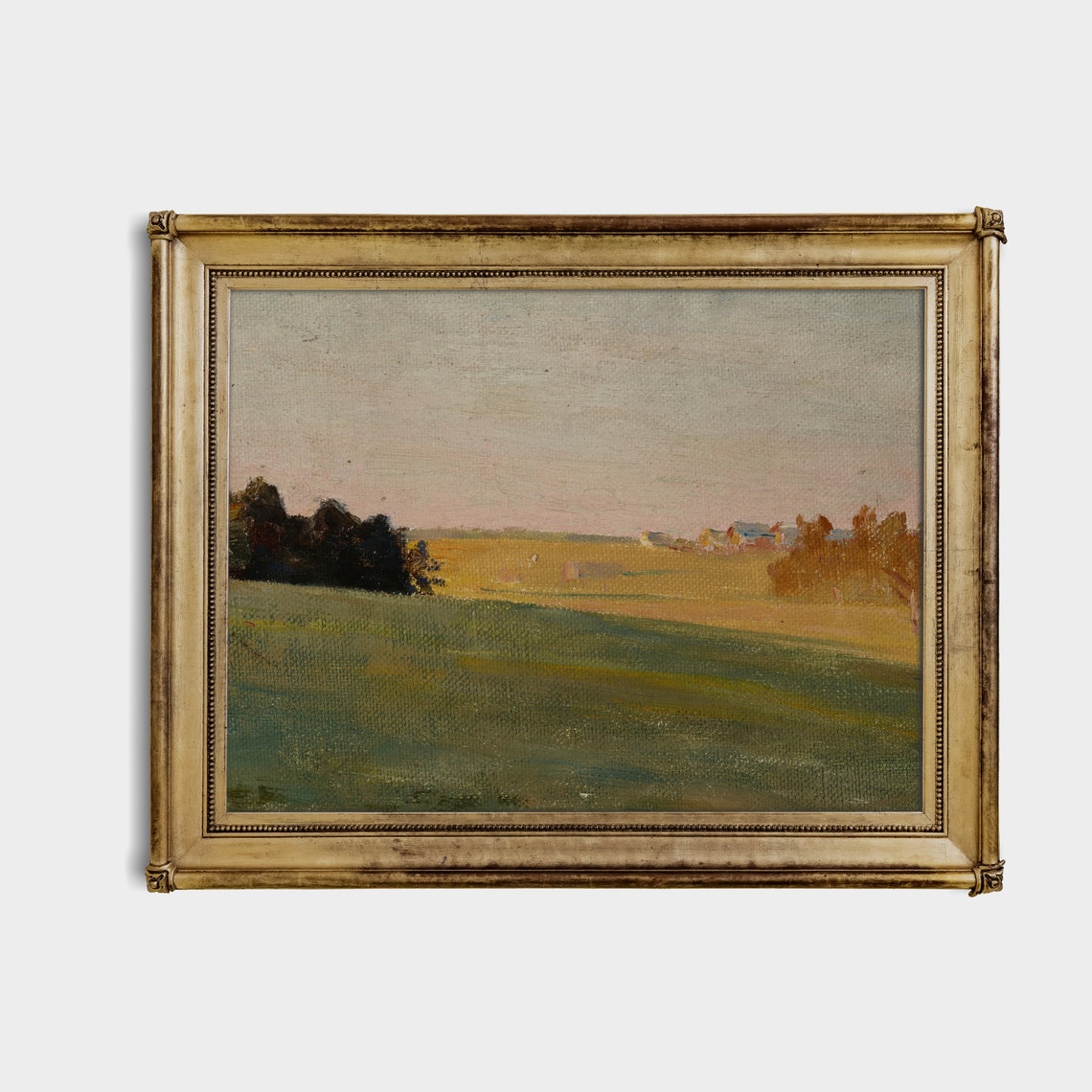 Harvest Field and Farmhouse Impressionist Landscape Art Poster - Image 3