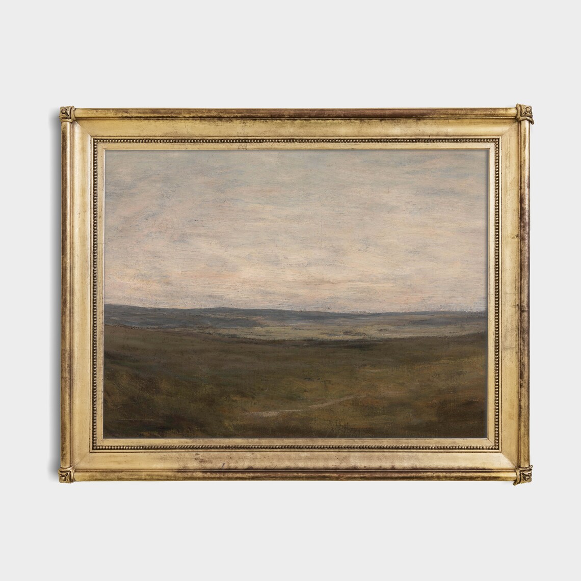 Muted Heather Moor Vintage Minimalist Landscape Painting Poster - Image 2