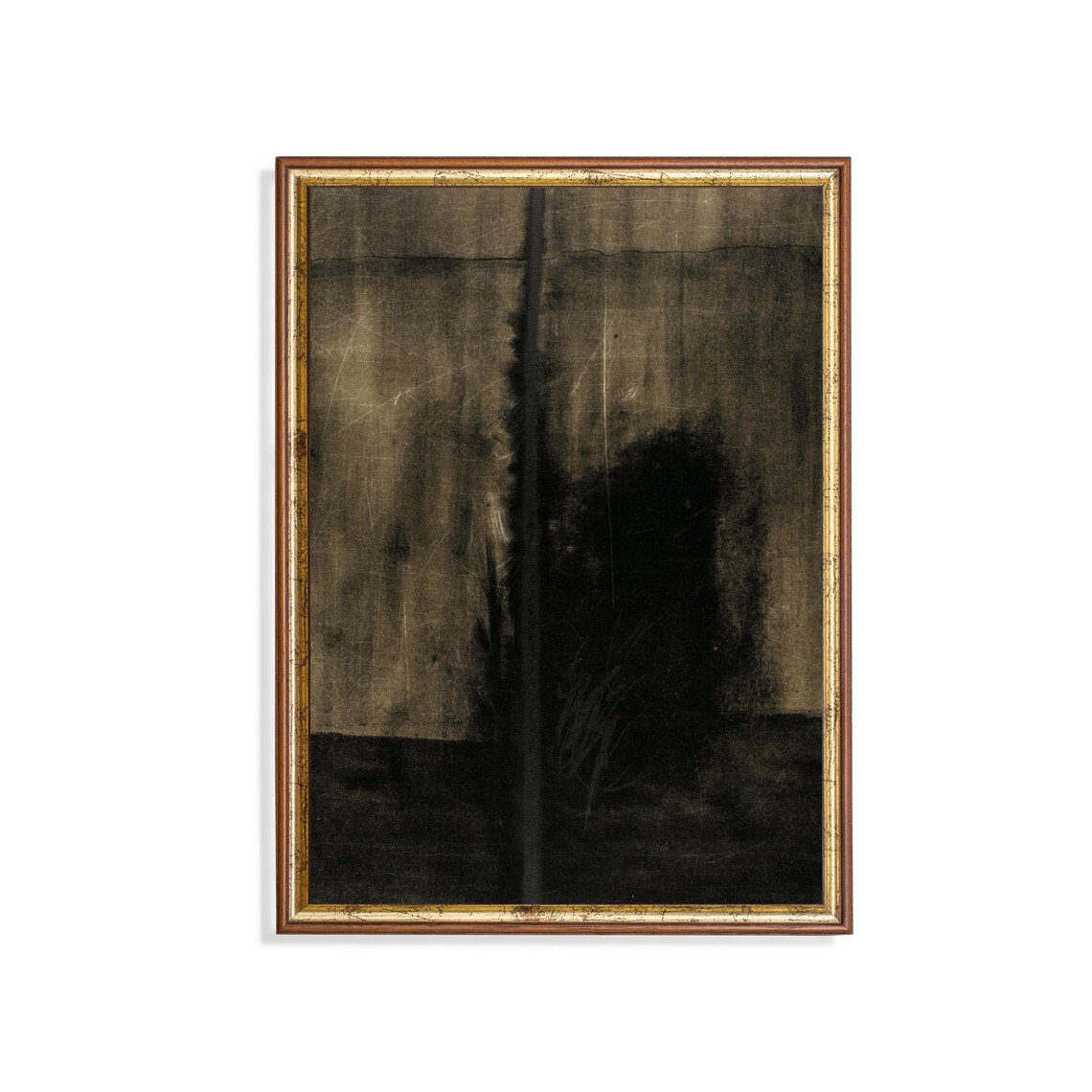 Vintage Abstract Painting, Rustic Wall Art Print