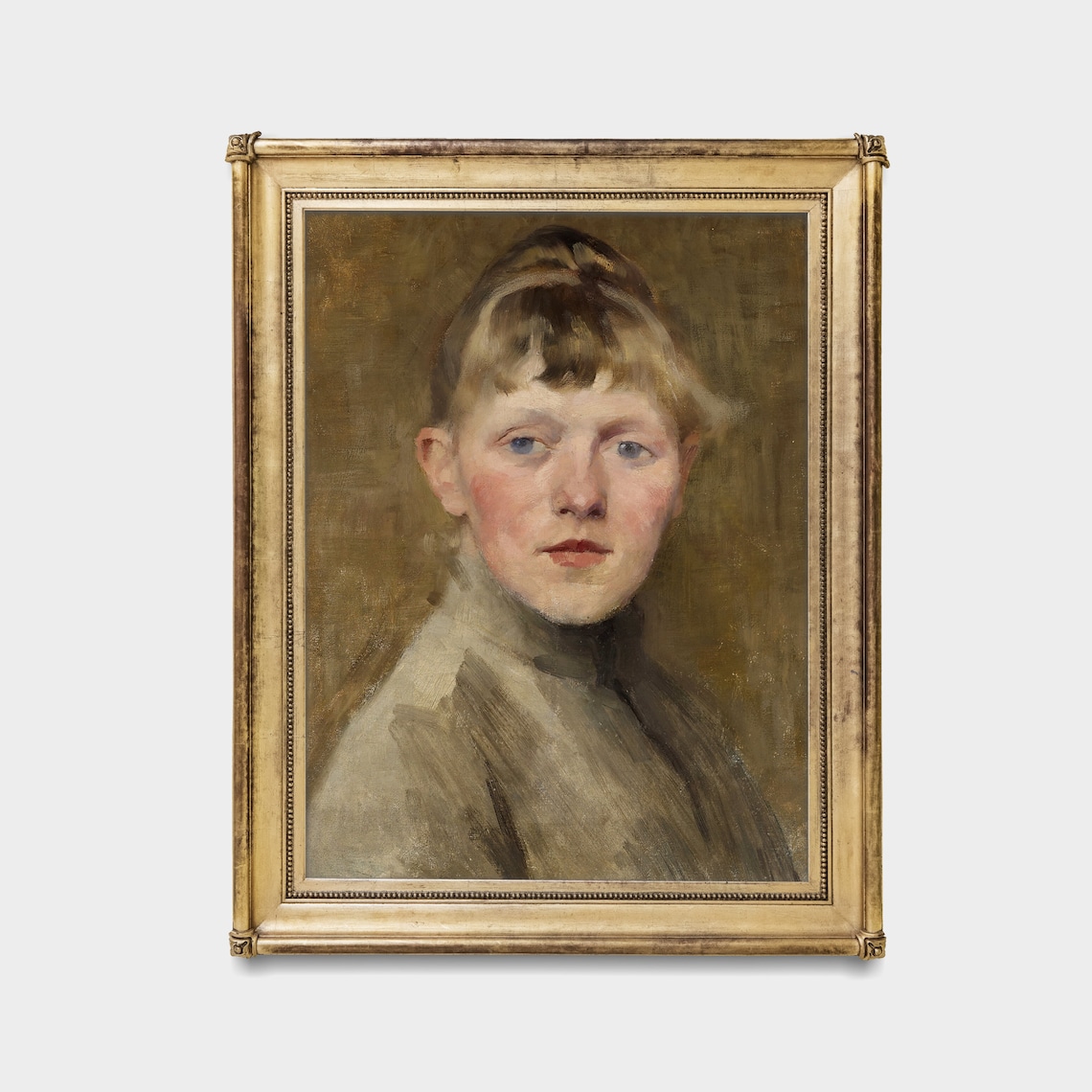 Portrait of a Young Girl with Blonde Hair and Rosy Cheeks Poster - Image 2