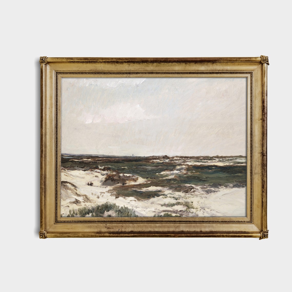 Windswept Coastal Dunes with Breaking Surf Antique Seascape Poster - Image 4