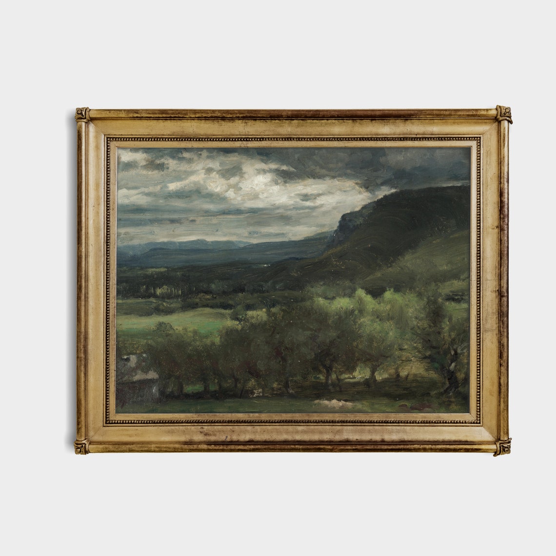 Dramatic Storm Clouds Over a Green Mountain Valley Oil Poster - Image 4