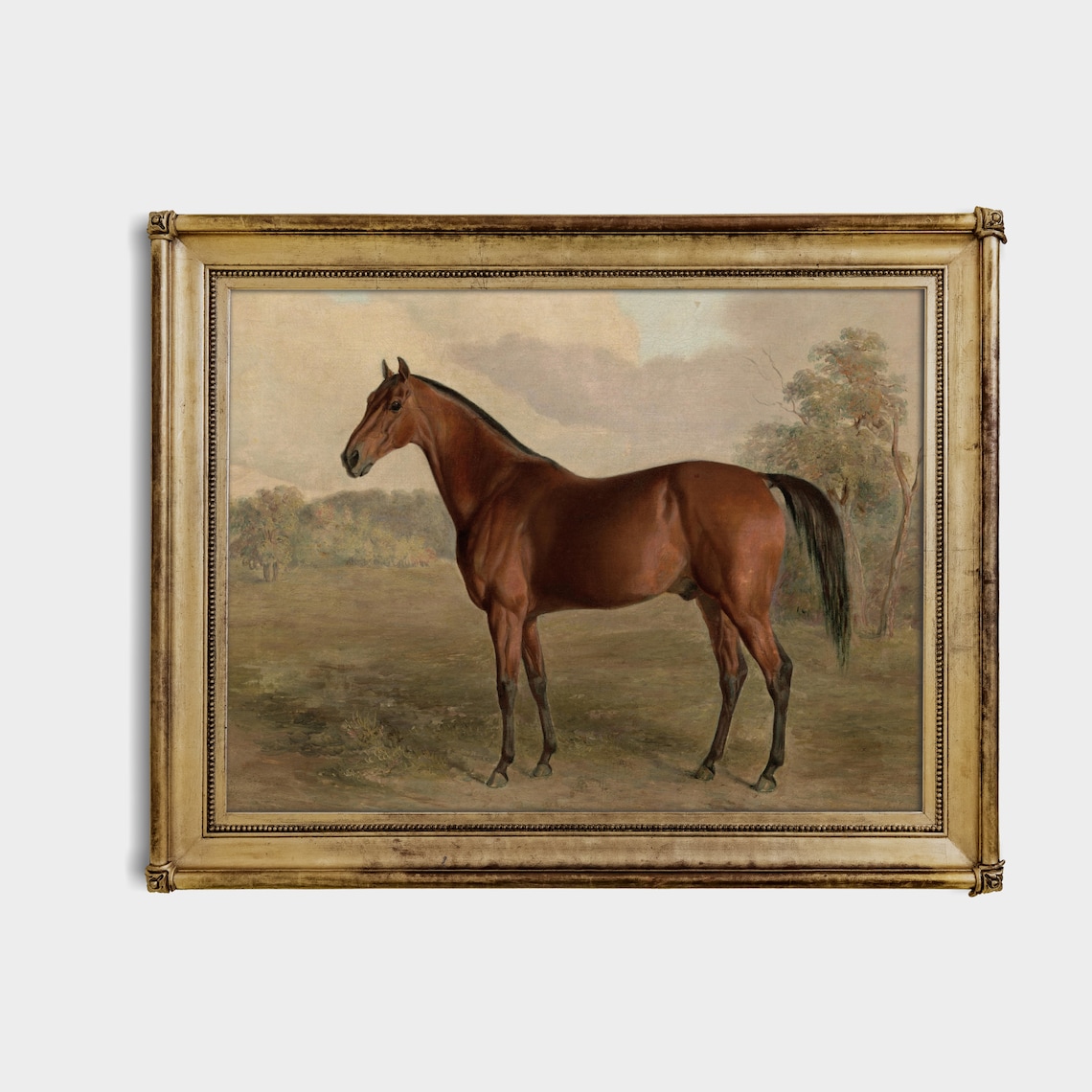 Mailed Print Vintage Horse Painting, Rustic Farmhouse Decor - Image 4