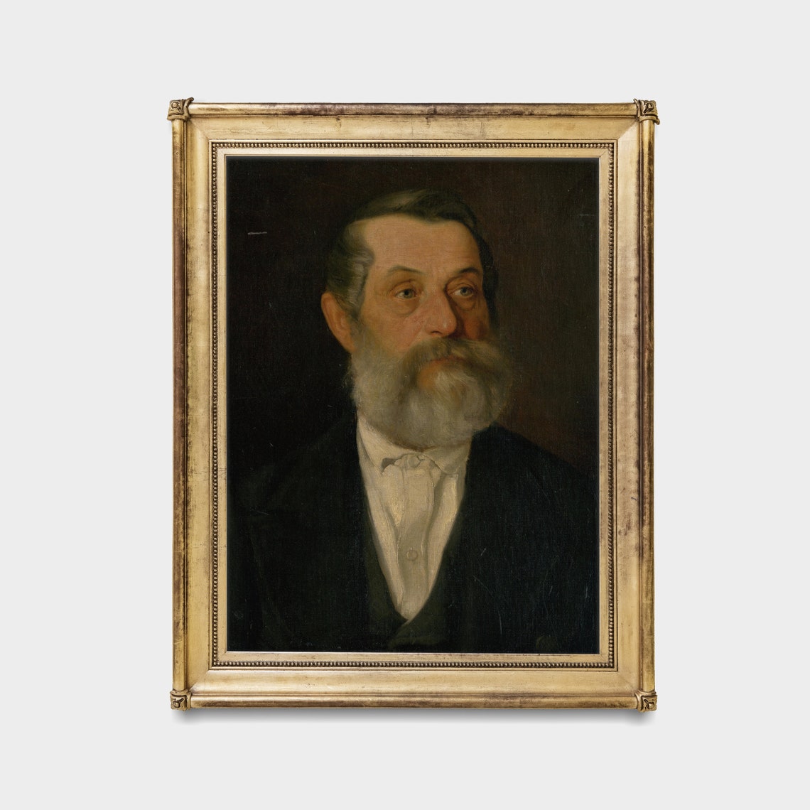 Grey Bearded Gentleman In Dark Coat Formal Vintage Portrait Poster - Image 3