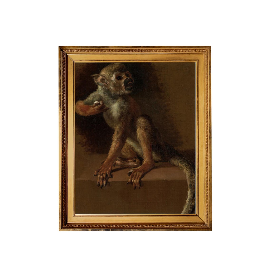Seated Monkey Portrait Dark Moody Vintage Animal Portrait Poster - Image 4