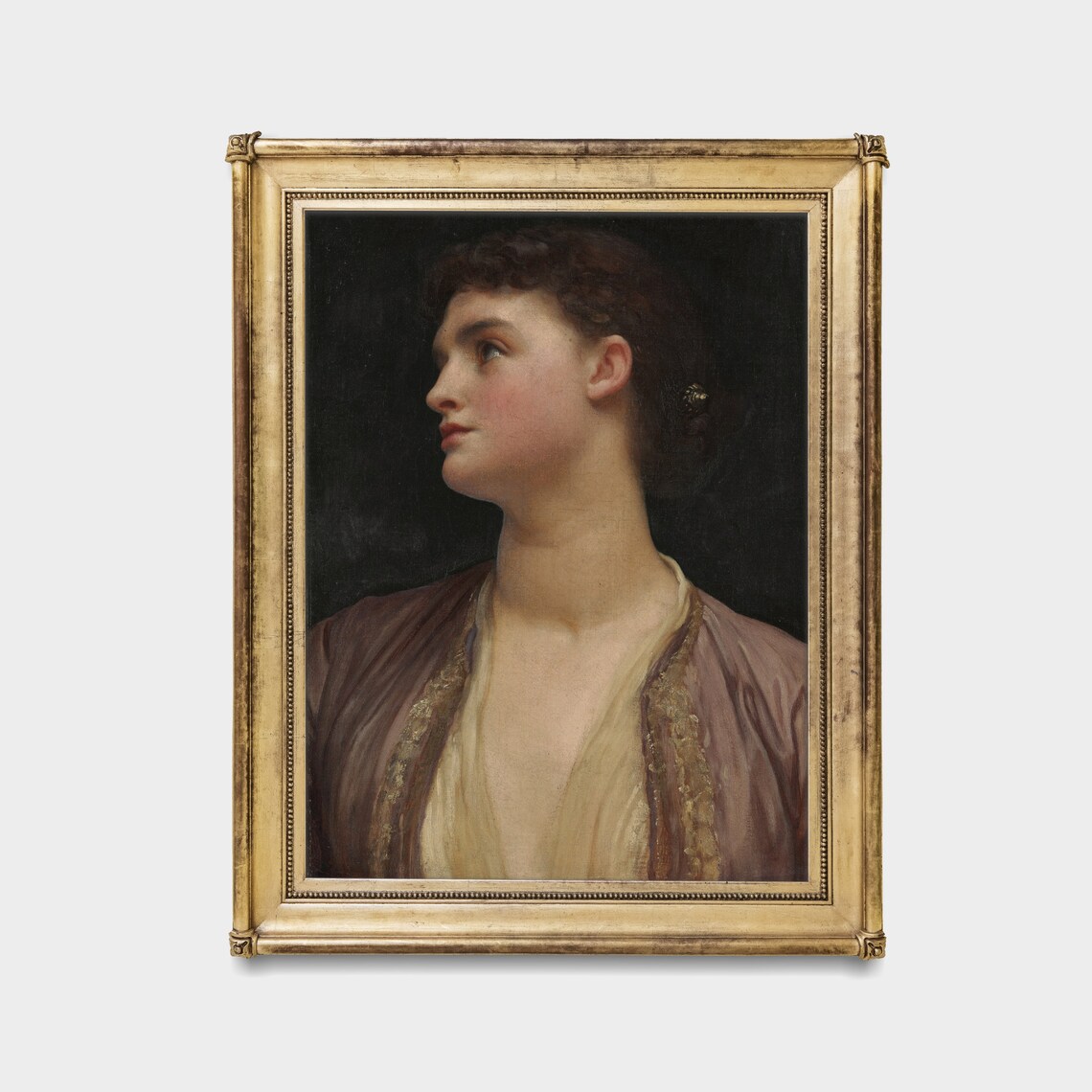 Classical Profile Portrait of a Woman in a Mauve Dress Poster - Image 4